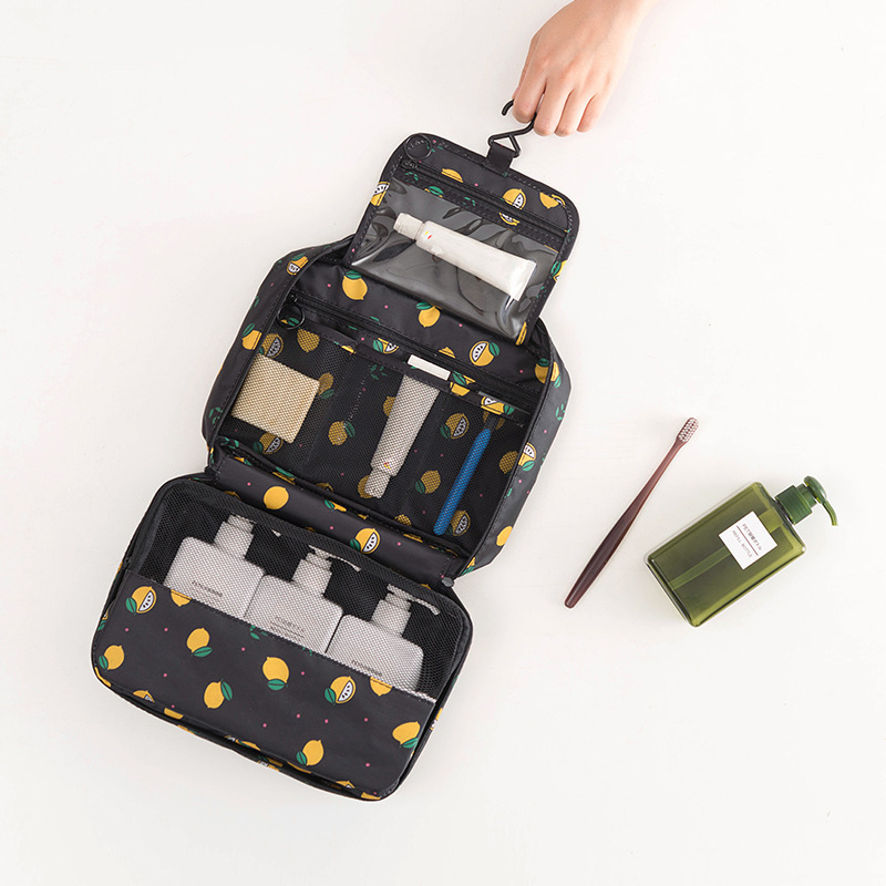 Travel toiletry bag, patterned makeup bag, multi-functional hand-held large-capacity storage bag, can be hung toiletry bag details Picture