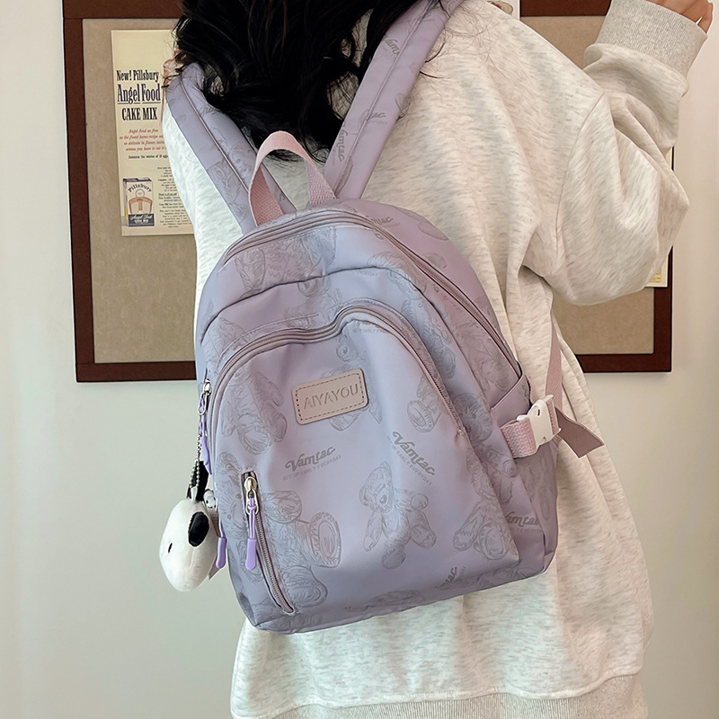 New cross-border children's schoolbags with cartoon bear prints, boys' and girls' backpacks, travel backpacks, and lightweight back-protecting schoolbags details Picture