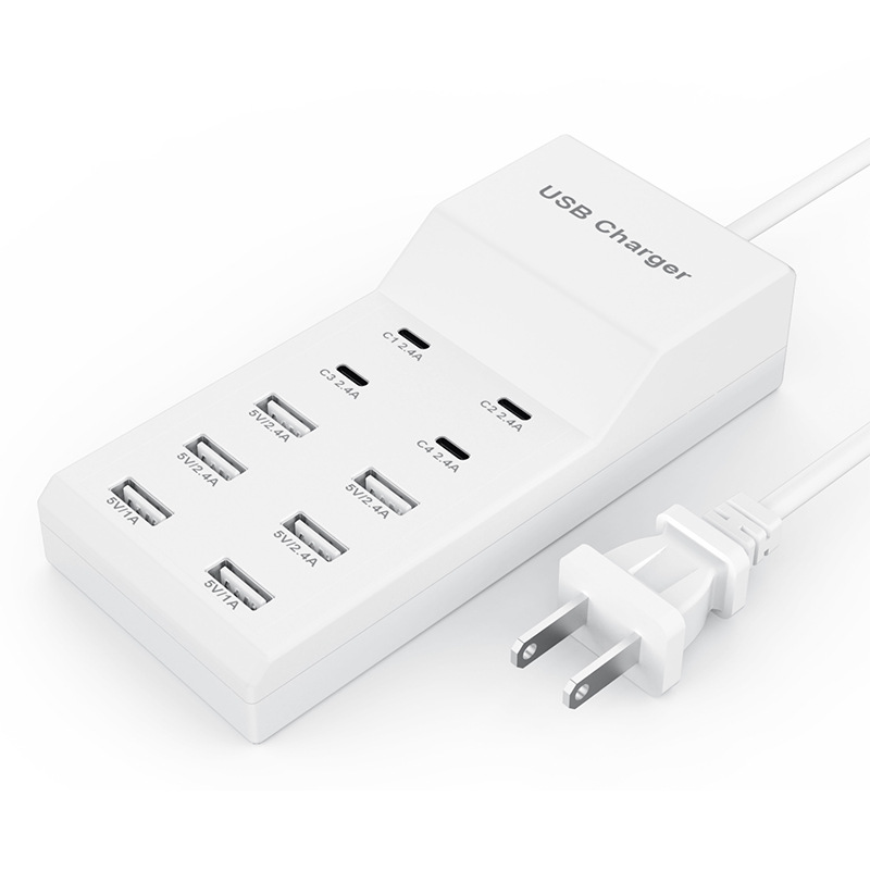 Multi-port USB-C charger, Type-C fast charging for mobile phones, 5v2a smart charging for tablets, compatible with iPhone 15 and Huawei Item Picture