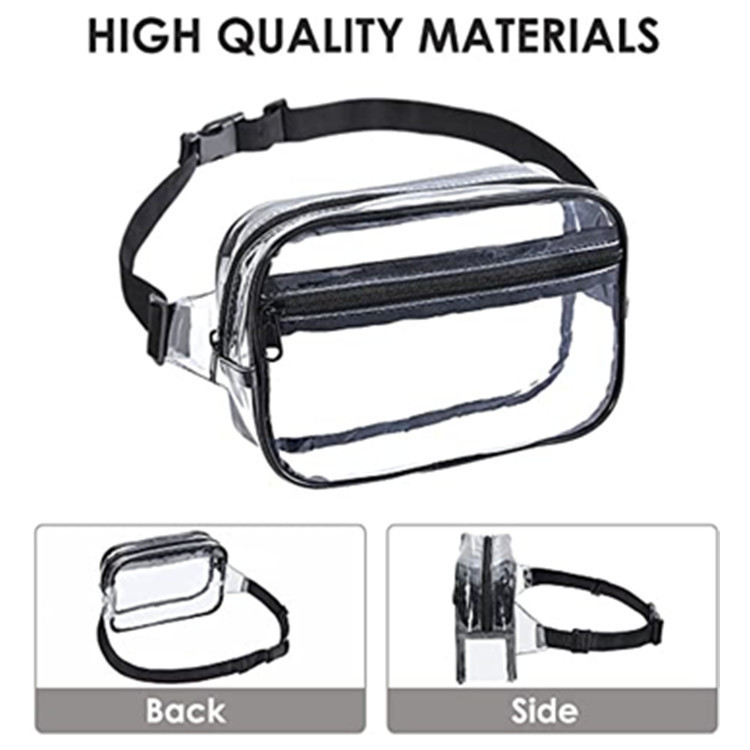 pvc transparent crossbeam waist bag, outdoor sports and travel storage bag, sports hall visual portable coin purse in stock Application Scenario