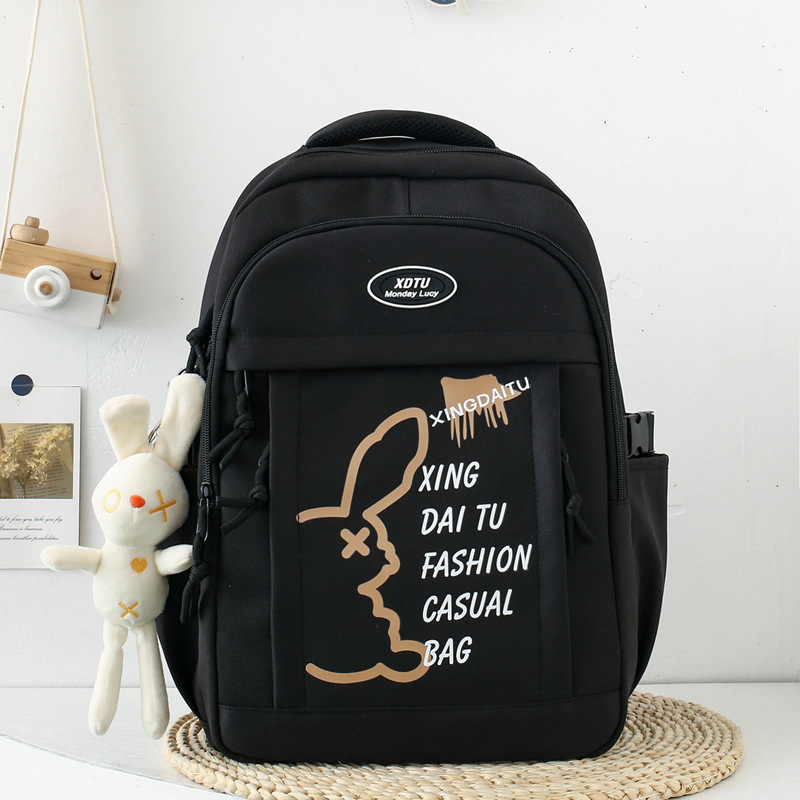 A versatile Korean-style ins color-blocking backpack with a large capacity for 2025 junior and senior high school students, as well as an outdoor travel computer bag full figure