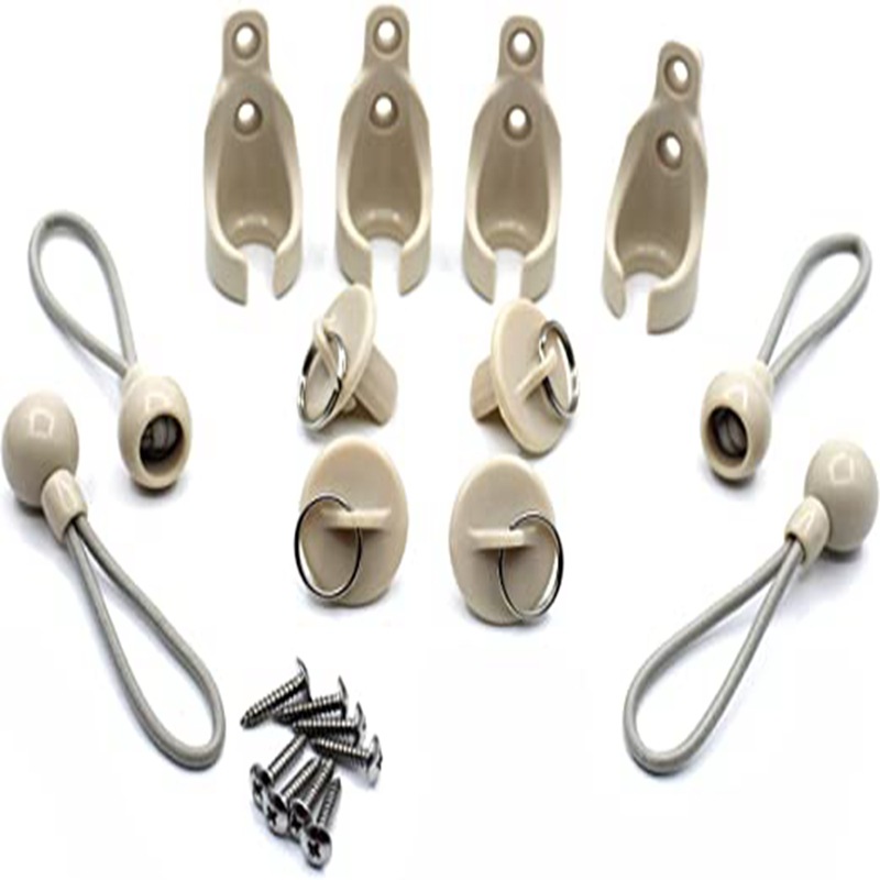 Cross-border retail 4 sets of beige Venetian blinds, windproof elastic ball rope, outdoor fixed ball lock, including plug Item Picture