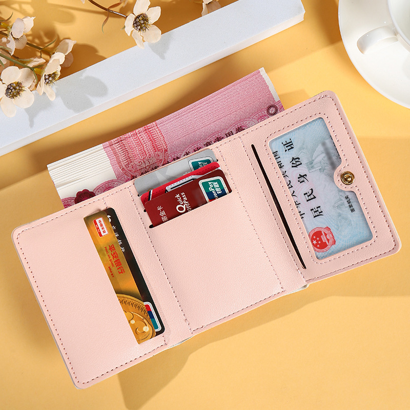 Cute little bear wallet for women, two-in-one coin purse, creative cartoon, simple and personalized mini bag for girls, portable details Picture