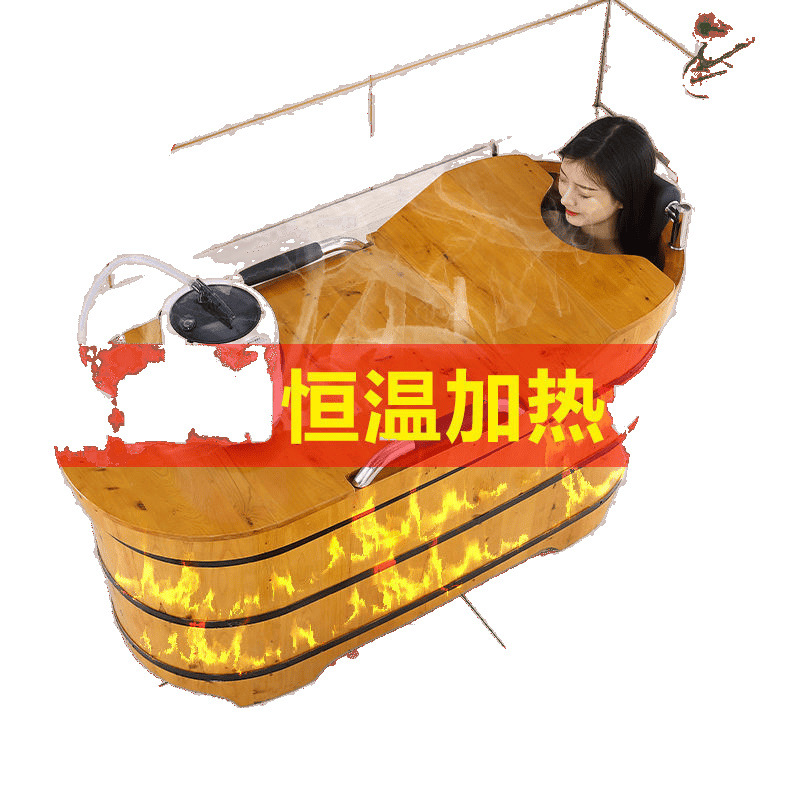 Bath tub, wooden bath tub, household adult bath tub, wooden bath tub, cedar wood bath tub, automatic heating Item Picture