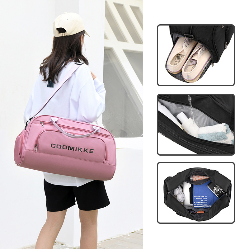 Portable travel sports bags, dry and wet separation fitness bags, large-capacity short-distance travel bags, lightweight hand-held luggage bags Specification drawing