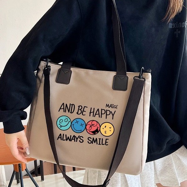Large-capacity student commuting tote bag 2025 New style artistic ins sailing cloth bag commuting single-shoulder cloth bag full figure