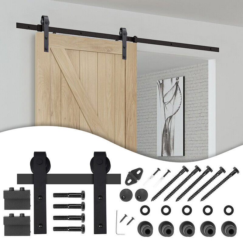 Amazon cross-border American sliding barn door track, hanging rail, carbon steel guide rail, retro sliding door, wooden door, household sliding rail full figure
