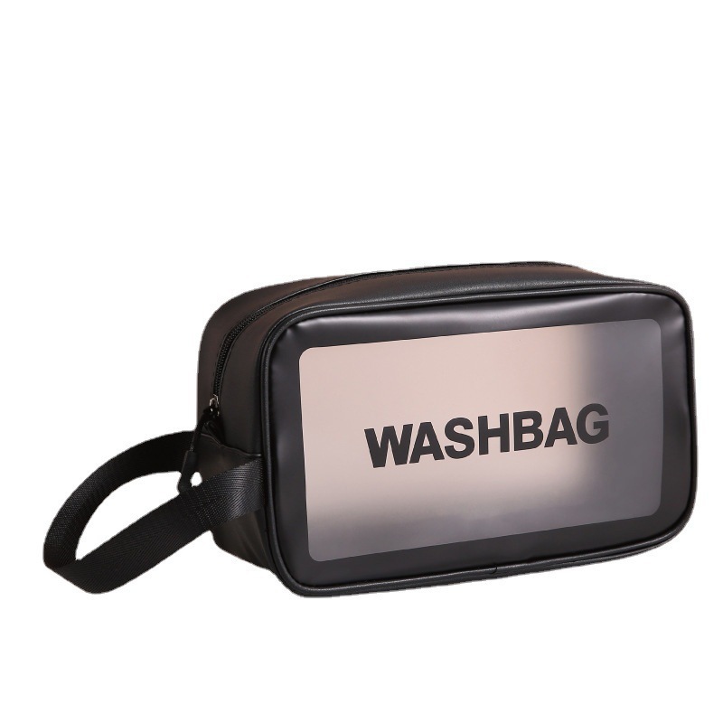 Transparent cosmetic bag, pu toiletry bag, portable three-piece set, large-capacity matte pvc swimming and bathing storage bag, waterproof Item Picture
