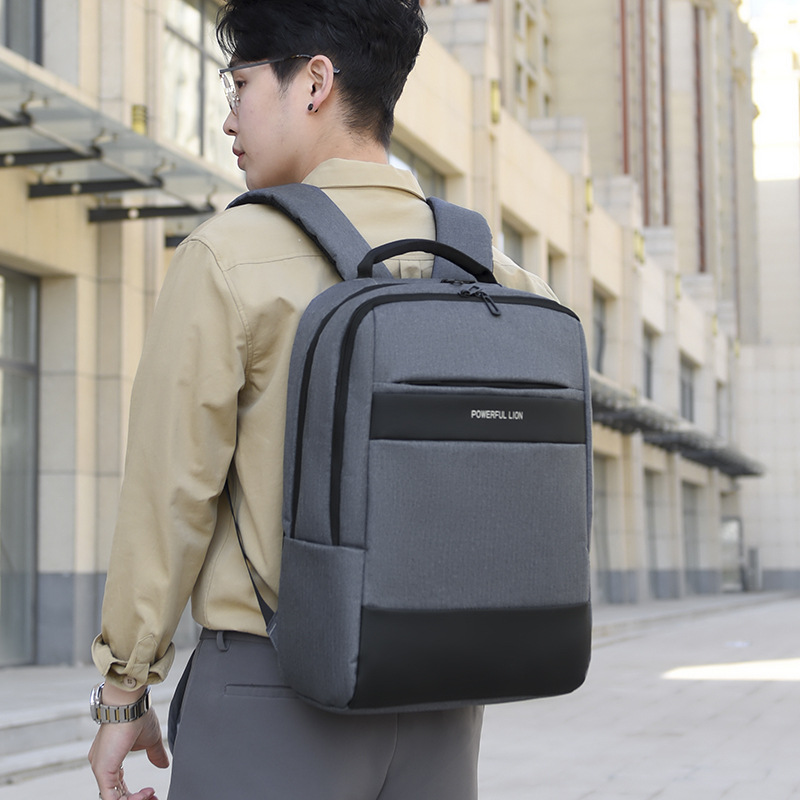 Laptop bag, a high-end men's casual business backpack with a large capacity and multi-functional commuting travel bag details Picture