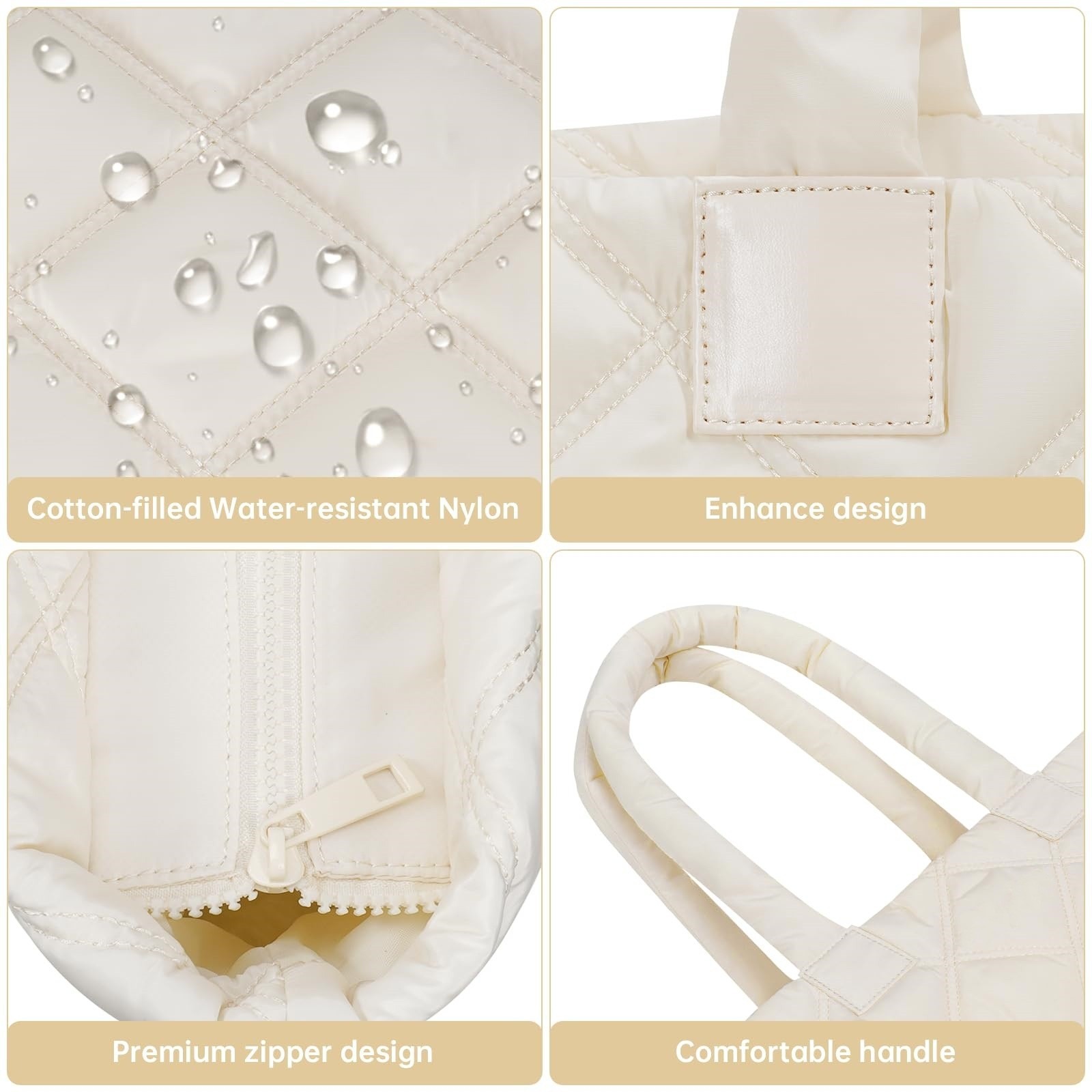 Amazon's new women's handbag, quilted women's zipper handbag, down work bag, single-shoulder bag Application Scenario
