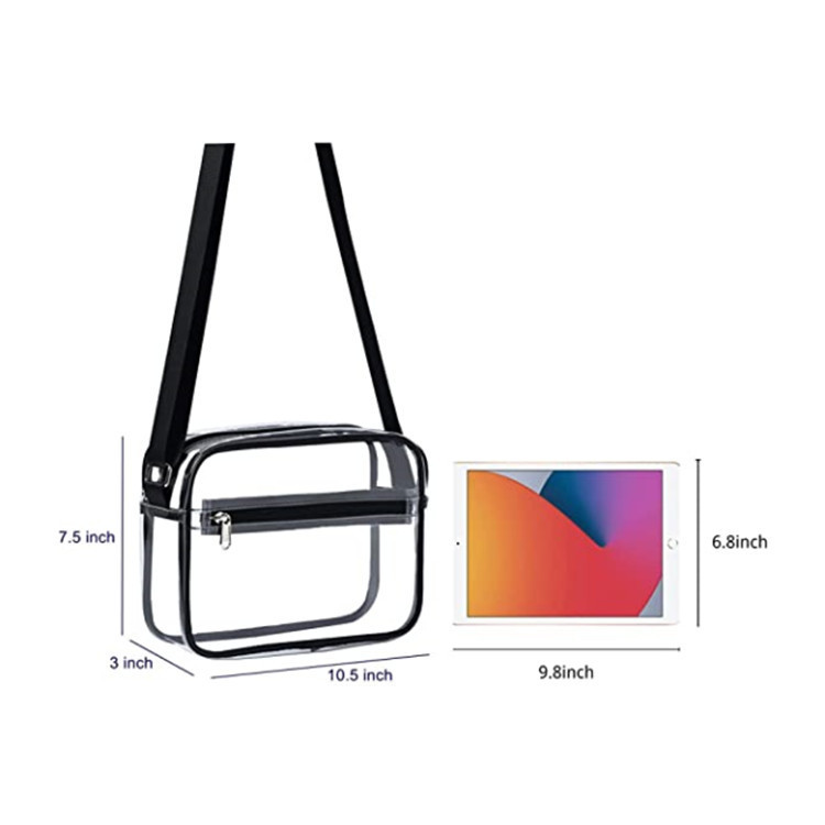 Amazon Cross-border Hot promotion: Transparent crossbody bag, cosmetic storage box, portable travel wallet bag for going out Specification drawing