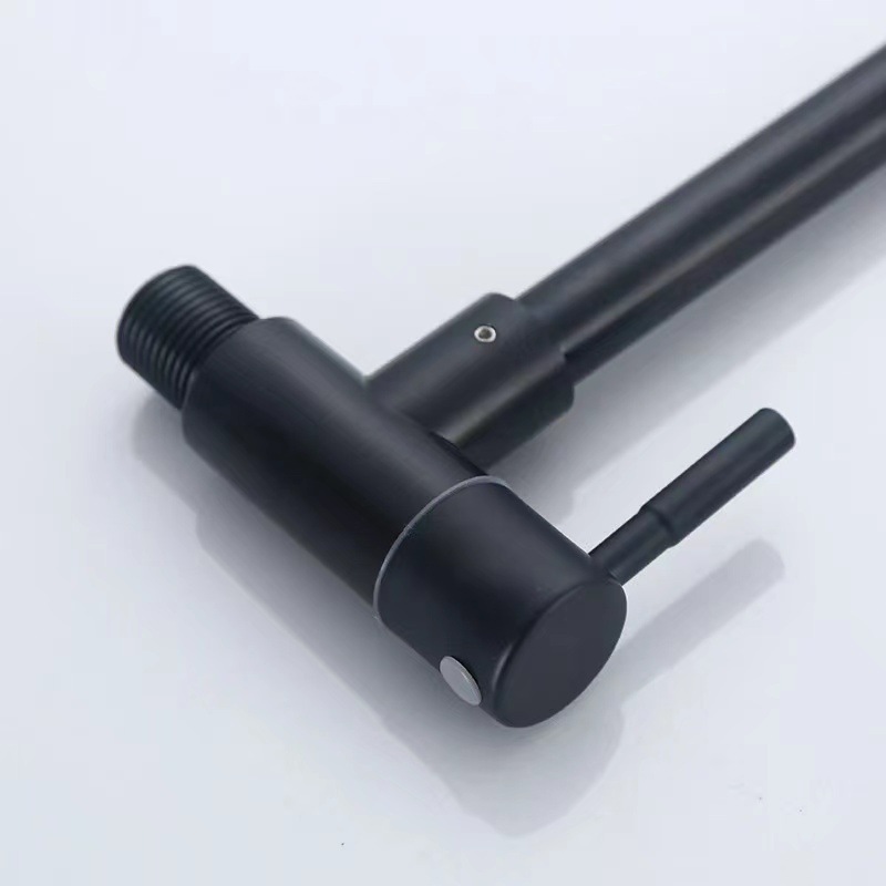 304 Black universal single cooling faucet, wall-mounted single faucet, stainless steel telescopic rotating universal faucet Specification drawing