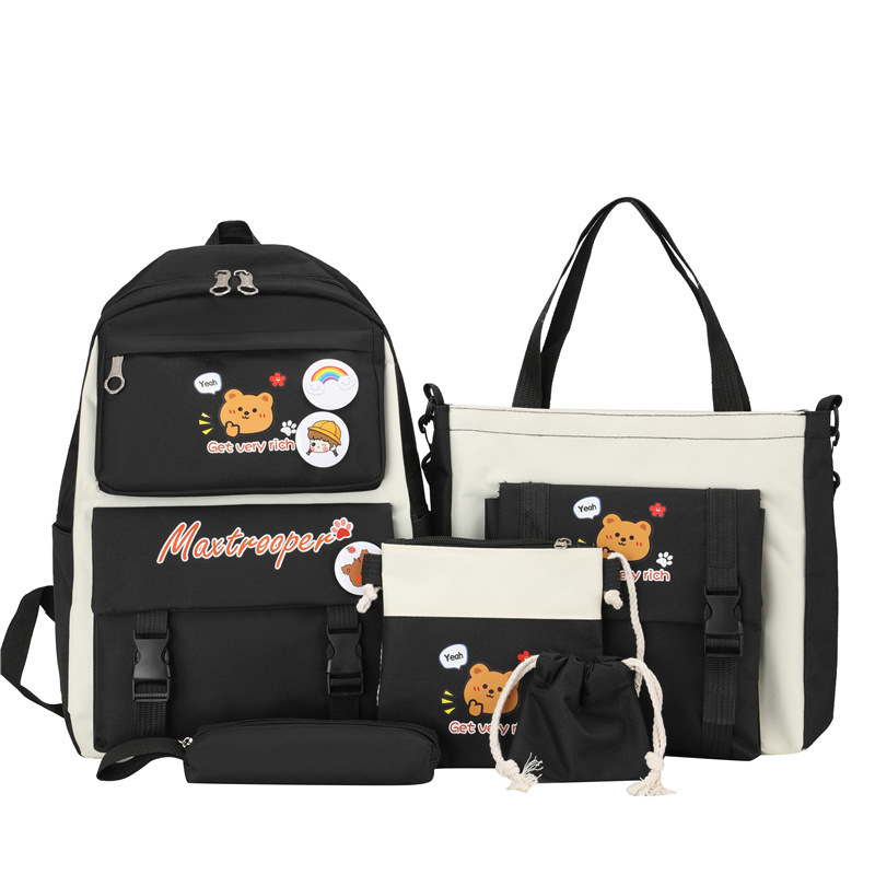 Fashionable cross-border backpack for girls, Korean version, large-capacity schoolbag for primary and junior high school students, hand-held tutorial bag, casual backpack Item Picture
