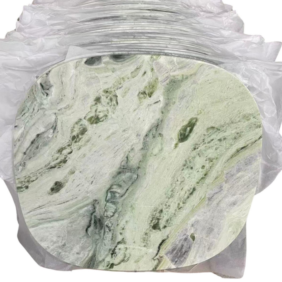 Shangri-la Jade Marble coffee table for living room, light luxury, small apartment, side table, Italian high-end style, small coffee table details Picture