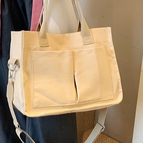 2024 New women's canvas bag, casual retro handbag, shoulder bag, large capacity multi-layer women's crossbody bag details Picture