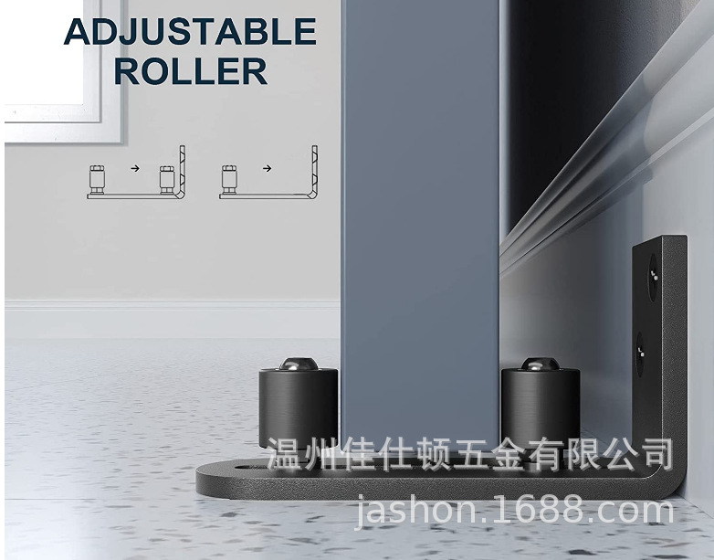 Barn door hanging rail anti-swing device, hardware accessories, sliding door anti-swing non-slotted guide rail single and double wheel anti-swing device details Picture