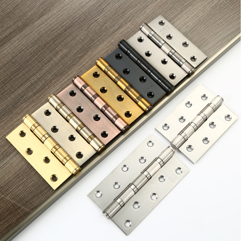 304 stainless steel swing hinge wooden door, bedroom room, household black hinge door, 4-inch and 5-inch slotted folding Application Scenario