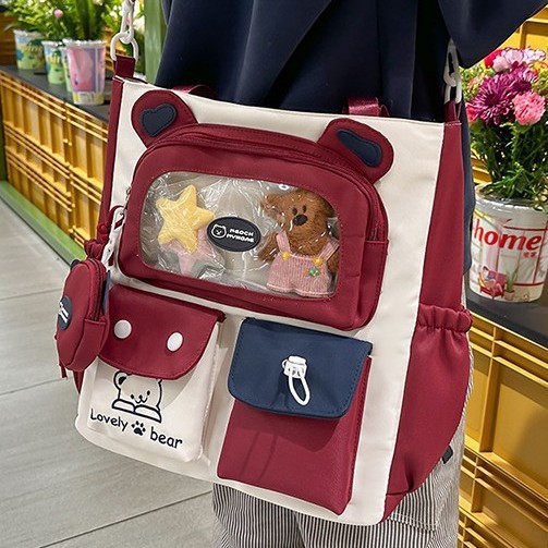 New Korean-style student pain bag for girls, fresh and versatile, large-capacity junior high school schoolbag, campus tutorial book bag Specification drawing