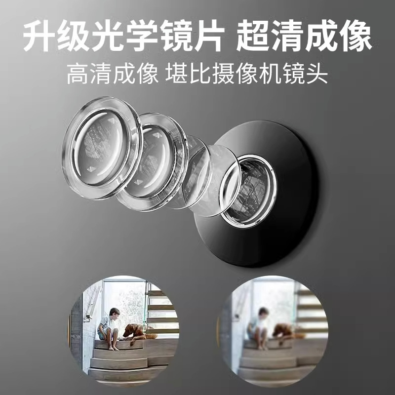 Wholesale of high-definition anti-theft door peephole, hole-blocking door viewer, wide-angle thickened metal universal anti-peeping alloy peephole details Picture