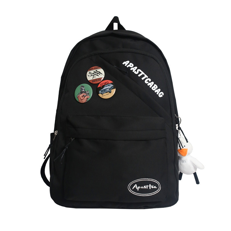 Simple schoolbag for girls, Korean style Harajuku style, double backpack for junior high school, senior high school and college students, outdoor large-capacity couple shoulder bag customization Item Picture