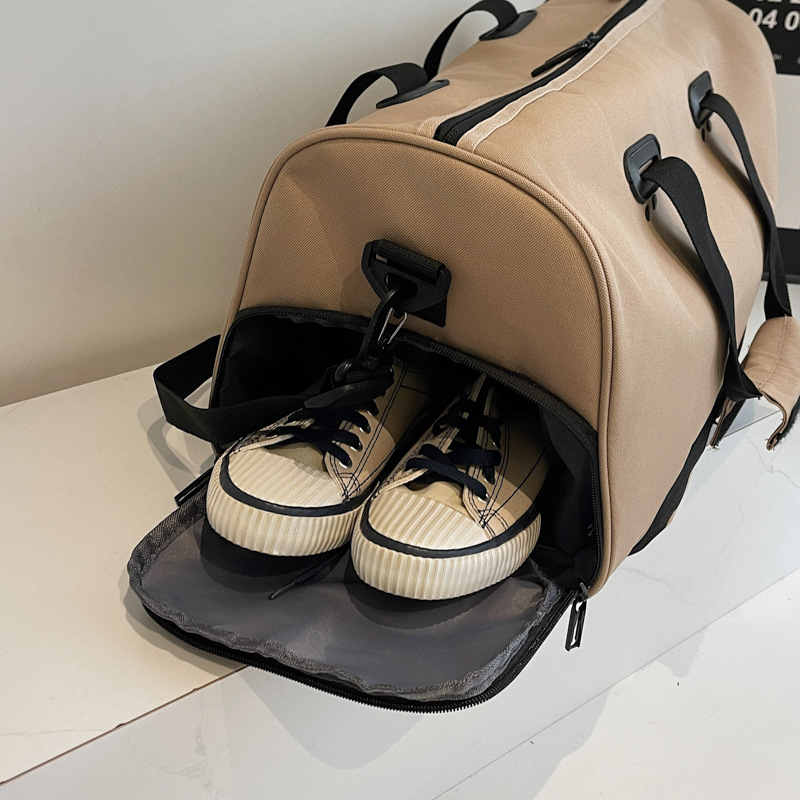 Cross-border travel bags with dry and wet separation, fitness bags, women's business trip storage bags, boarding bags, large-capacity hand-held training bags Specification drawing