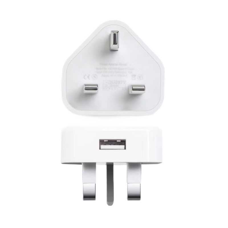 Cross-border USB British standard 5V1A triangular pin CE certified usb charging head fast charging mobile phone charger power adapter Item Picture