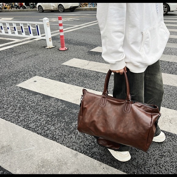 Cross-border solid-color fitness bags, neutral large-capacity crossbody sports bags, leather clothes, luggage bags, hand-held travel bags Specification drawing