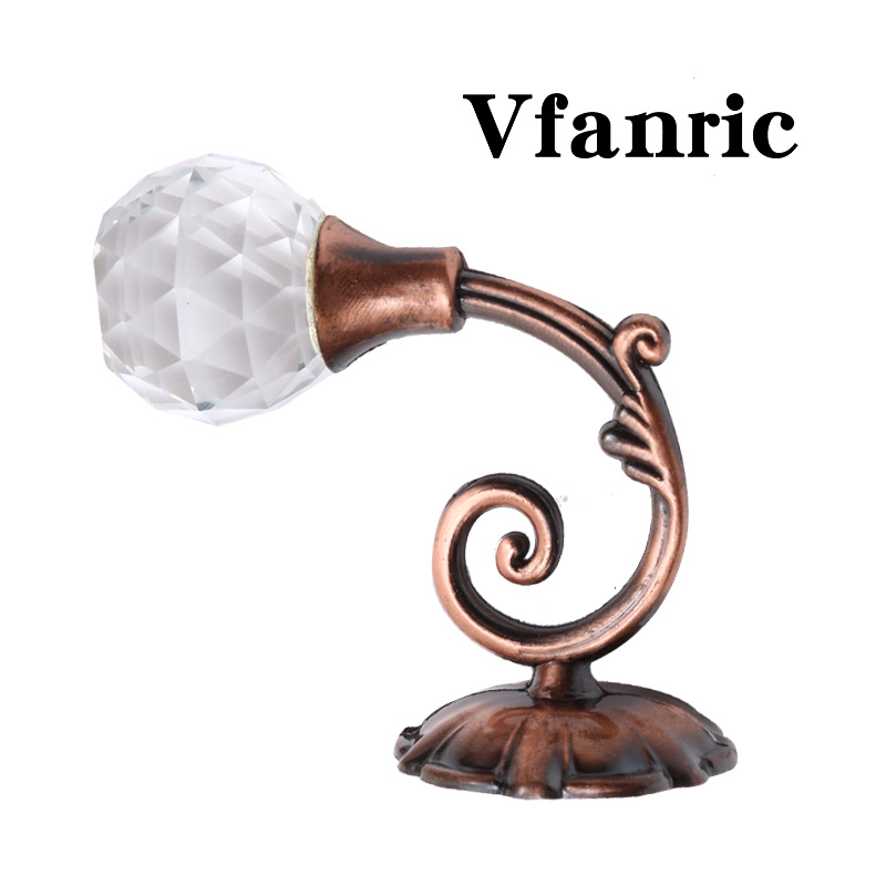 European-style zinc alloy curtain wall hooks, wall hooks, round head crystal hooks, curtain accessories in stock for wholesale, bedroom doors Item Picture