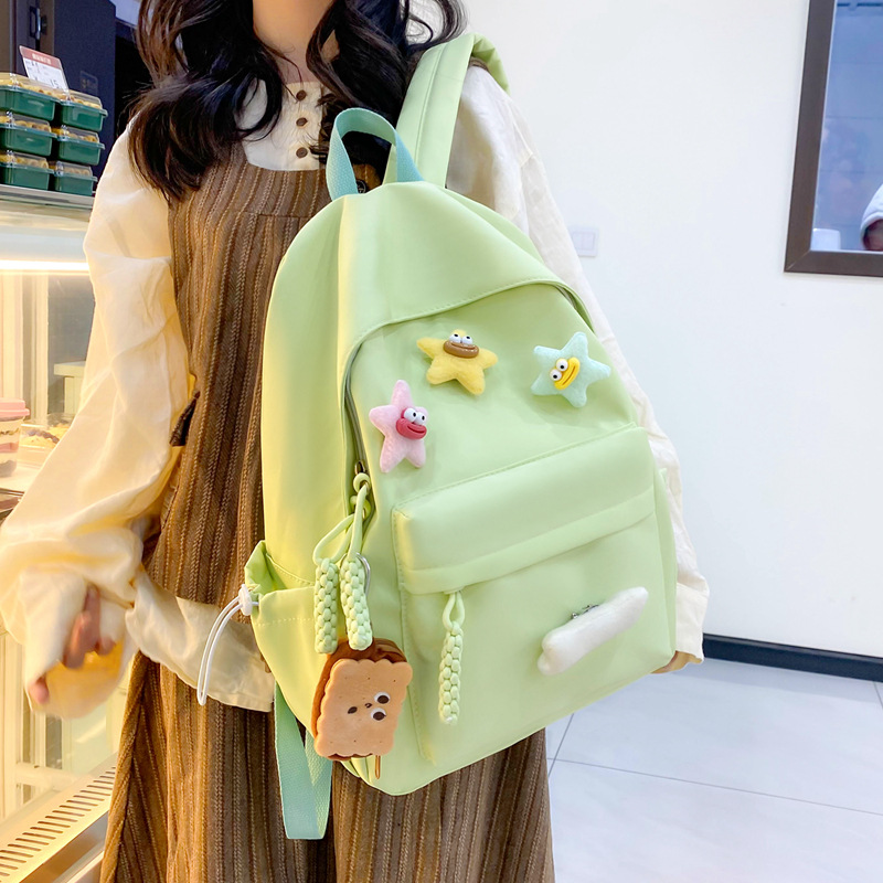 Simple and fashionable backpacks for girls, middle school students, high school students and college students. Forest and Japanese style casual campus backpacks Specification drawing