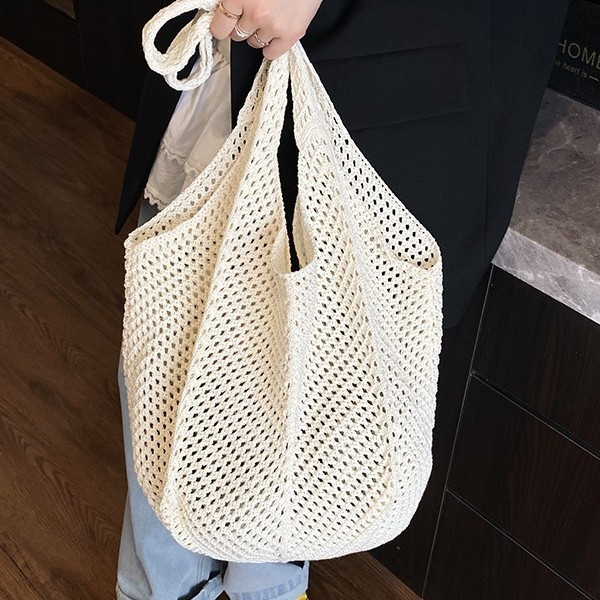 Spring and Summer beach bags, large-capacity commuter tote bags, women's 2025 new woven bags, fashionable underarm bags details Picture