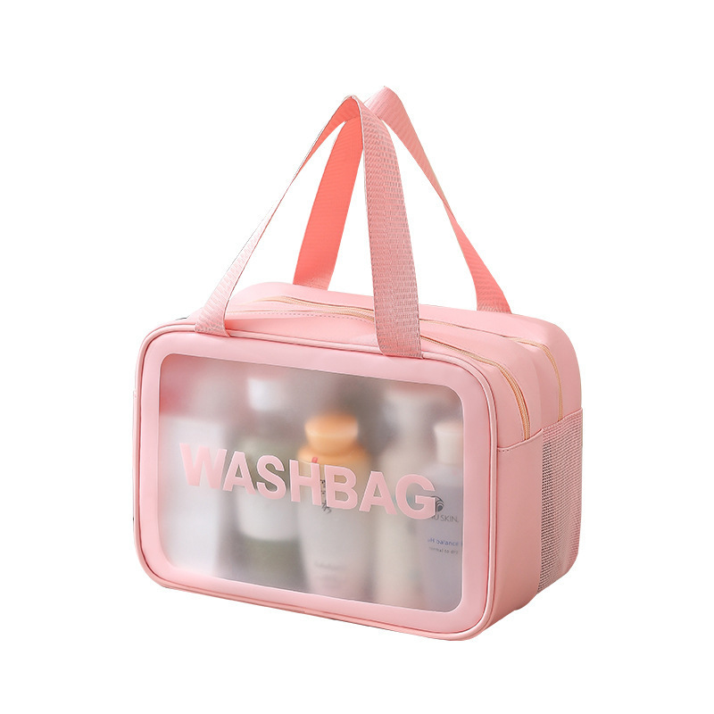 Double-layer washbasin bag with dry and wet separation, waterproof men's swimming storage bag, travel large-capacity cosmetic bag, pvc women's Item Picture