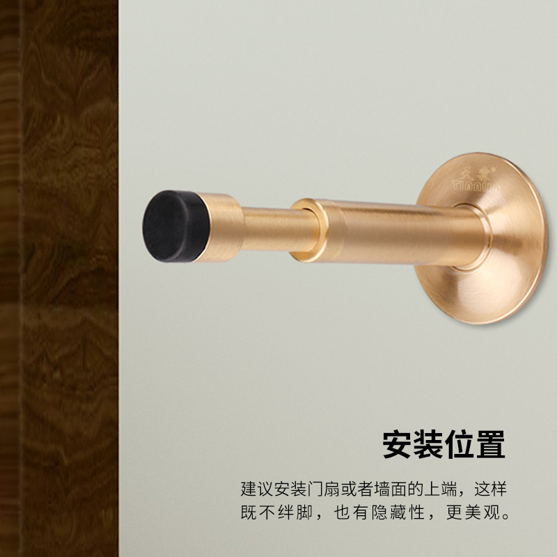 A non-drilling door stop anti-collision wonder, hydraulic buffer door stop, bathroom glass door colliding silicone stainless steel silent door top Application Scenario