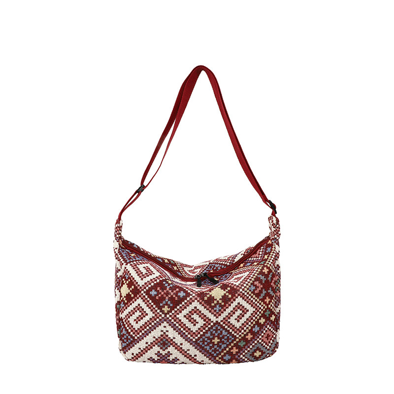 Crossbody bag for women, high-end and stylish, large-capacity women's bag, versatile. Single-shoulder bag for female students going out to play, ethnic-style bag Item Picture