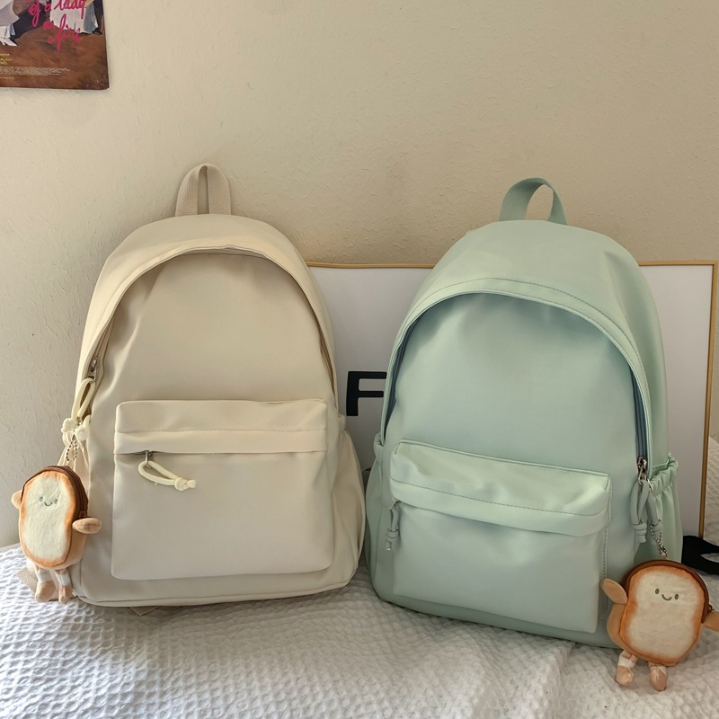 Cross-border Japanese-style campus casual solid-color schoolbag, simple large-capacity lightweight backpack, junior high school and primary school students' backpack Specification drawing