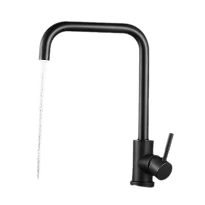Stainless steel hot and cold kitchen faucet, large elbow pipe, seven-shaped pipe sink, sink, washbasin, and mixed faucet Item Picture
