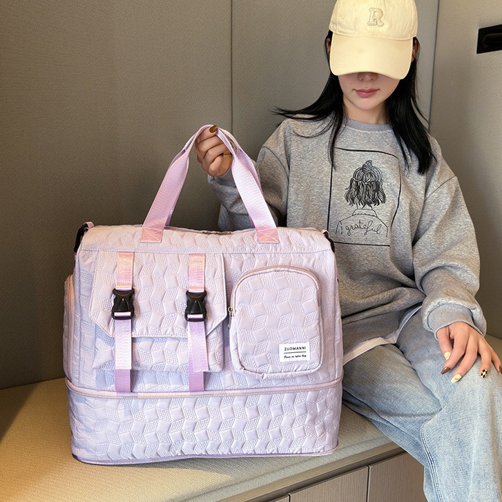 Cross-border travel large-capacity expandable travel bag with dry and wet separation, yoga and fitness bag, and a pull-handle short-distance luggage bag full figure