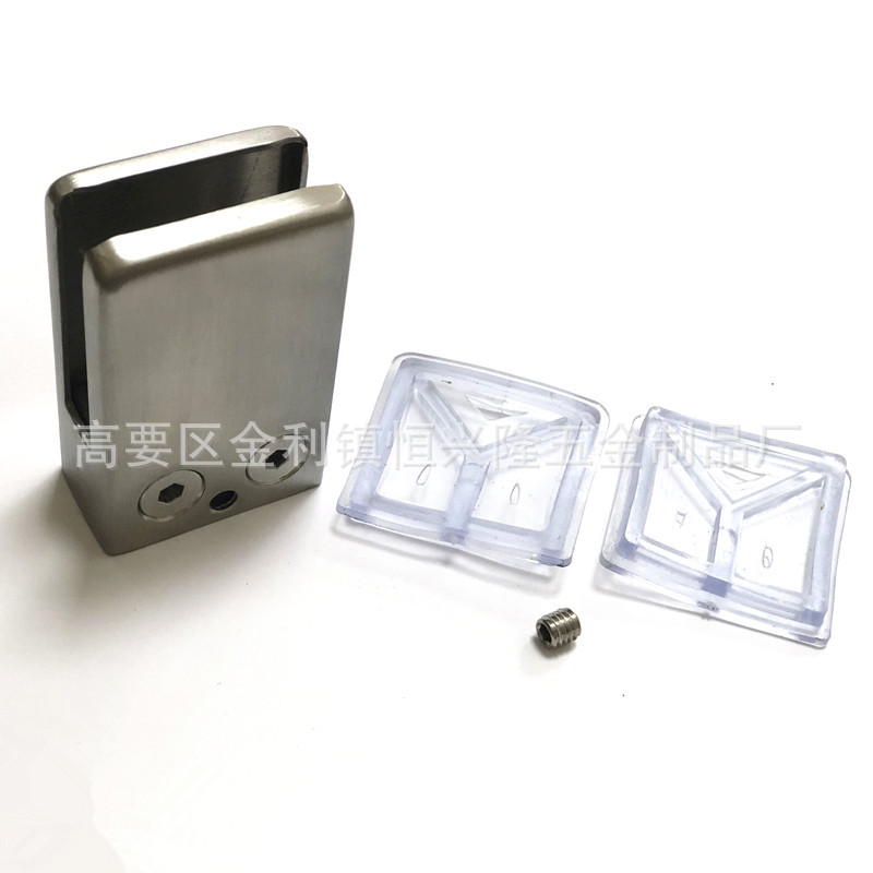 Stainless steel glass clamps, glass clips, glass fixing clamps, glass supports, stair guardrail clamps, no need for drilling Specification drawing
