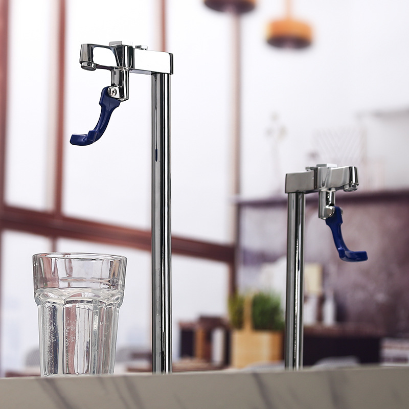 Bar counter cup pusher faucet, coffee shop milk tea shop faucet, kitchen sink direct drinking water faucet, all-copper cup pusher Specification drawing