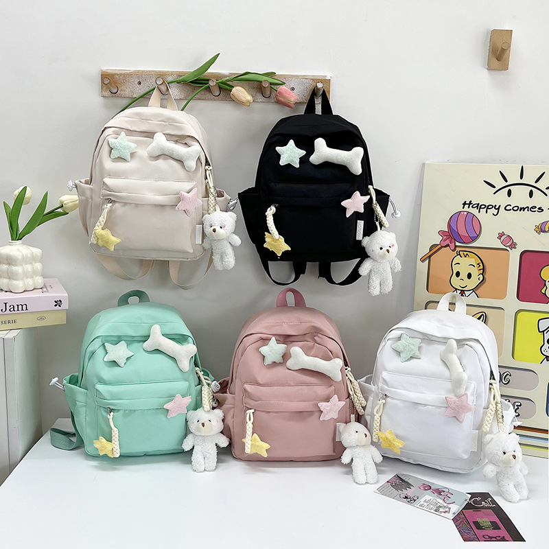 2024 Schoolbag for primary school girls, high school students and college students: Simple and versatile, girlish and youthful treasure backpack full figure