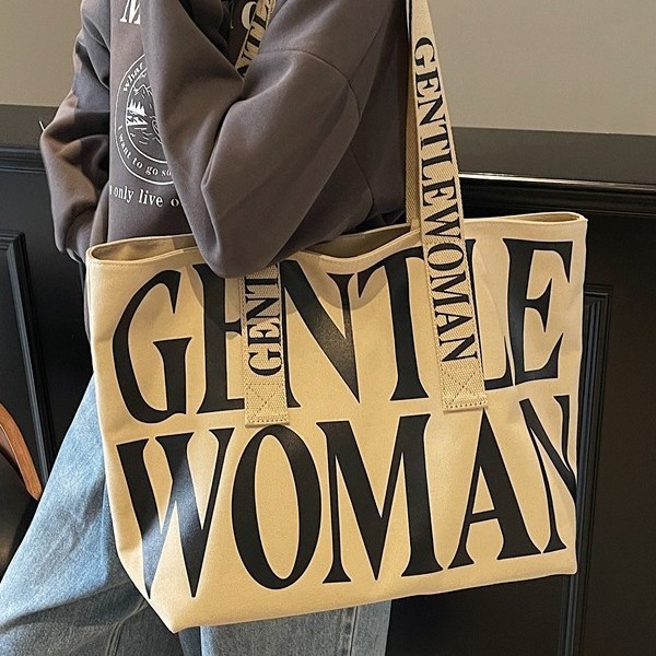 2025 New letter-printed travel bag, women's large-capacity fashionable tote bag, single-shoulder bag, color-blocking casual commuting bag Specification drawing