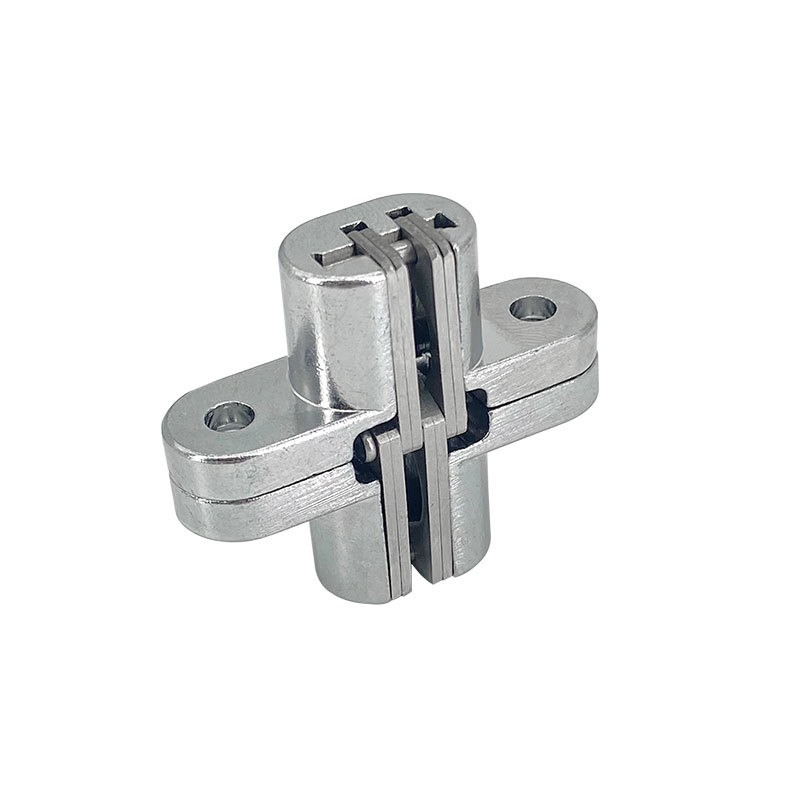 Cross-shaped concealed hinge bedroom door folding table hidden hinge light chrome 13X45 hidden door hinge Specification drawing