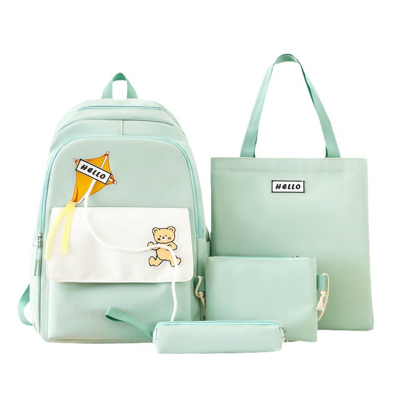 A new and fresh schoolbag for girls, featuring a simple, large-capacity, lightweight and casual design. It's a cute backpack for primary and junior high school students Item Picture