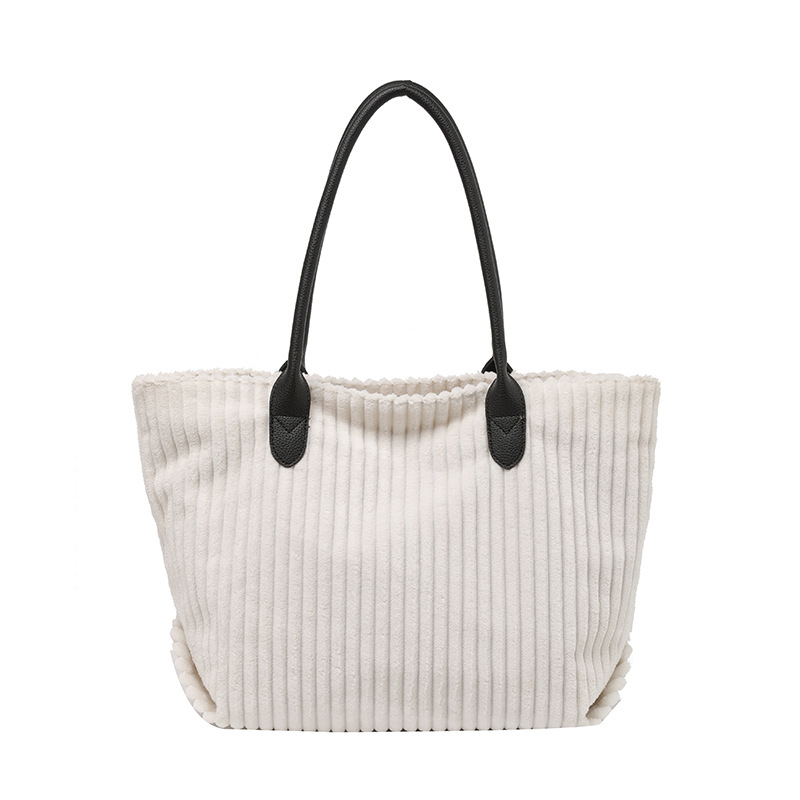 New corduroy tote bag for women in autumn and winter, a new large-capacity commuting single-shoulder handbag, a fashionable Korean-style handbag for women Item Picture