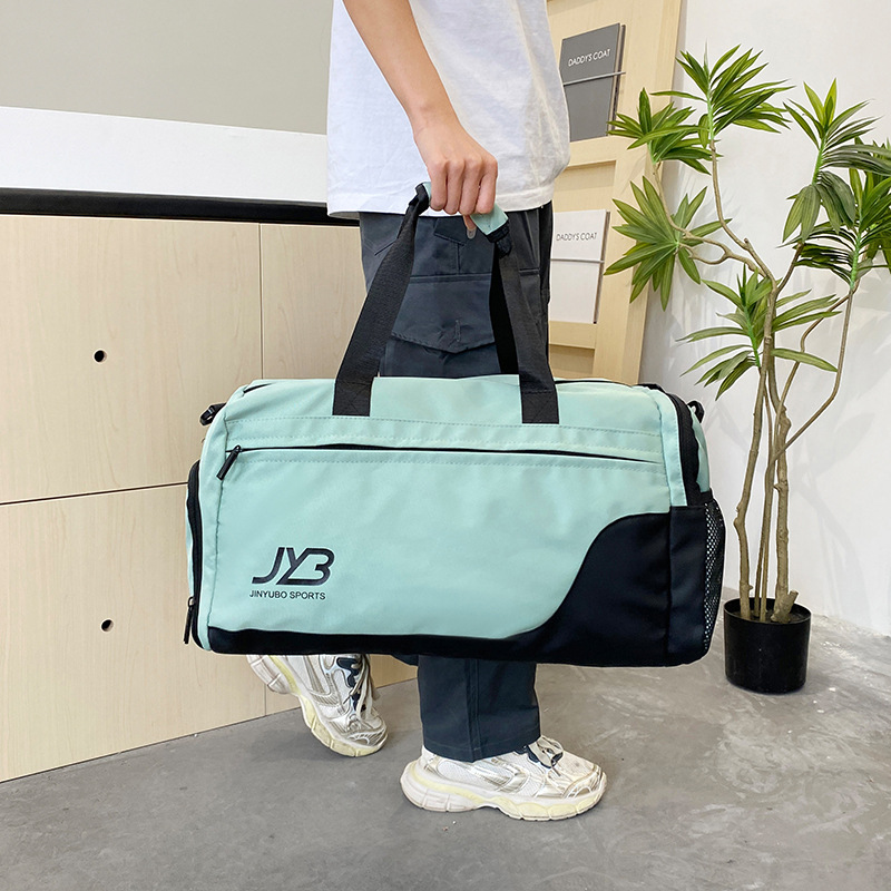 Customized sports and fitness bags with logo printing, stretchable handles, boarding storage bags, and large-capacity portable travel bags for going out details Picture