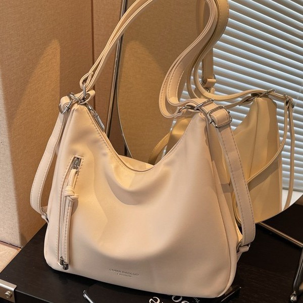 A new cross-border women's bag with a PU fashion, large capacity, multi-zipper design, single-shoulder crossbody bag, simple and versatile casual backpack Specification drawing