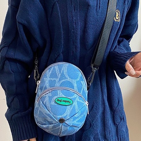 Crossbody bag, men's and women's single-shoulder small bag, hat-shaped sports and casual outdoor travel, waterproof mobile phone bag, single-shoulder bag Specification drawing