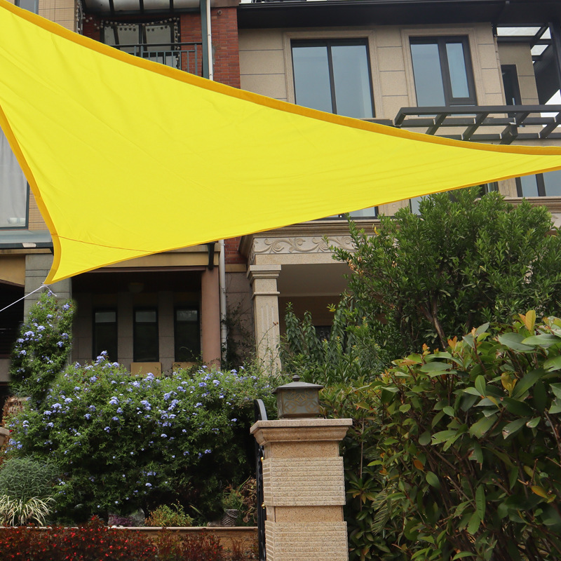 Cross-border best-selling 4*4* 4-meter triangular sail, UV-resistant, waterproof and sun-proof tarpaulin, courtyard outdoor furniture sunshade sail Specification drawing