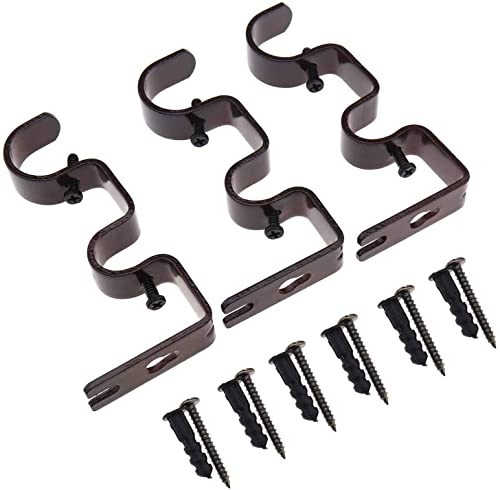 Suspended black modern and simple curtain double-pole integrated curtain accessory rack base support frame double-pole bracket details Picture