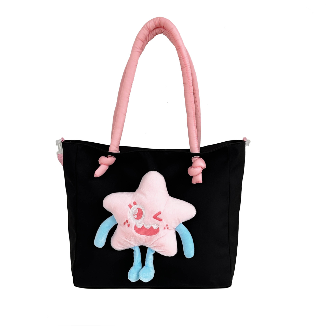 New cartoon large-capacity tote bag for girls, plush cute handbag, single-shoulder bag, student bag, versatile bag for autumn and winter Item Picture