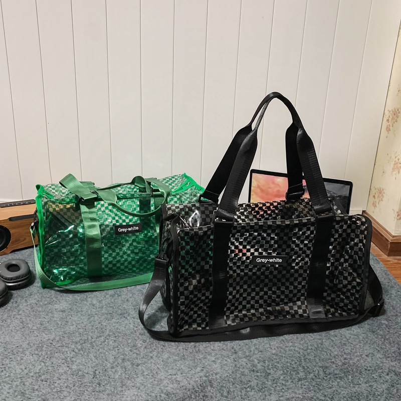 Transparent sports and fitness bags, large-capacity swimming bags, men's training bags, travel luggage bags, women's portable travel bags for going out Specification drawing